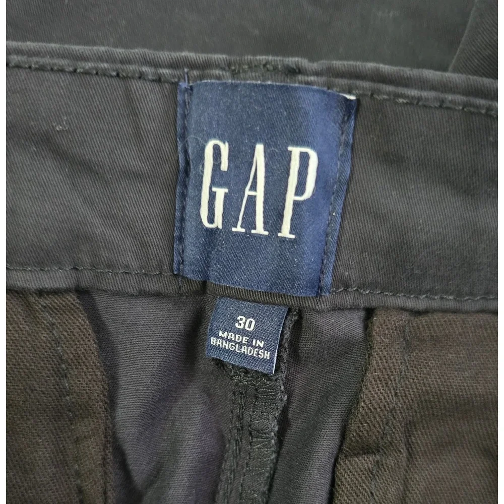 Gap Mens Flat Front Shorts Black Cotton Stretch Twill Chino 30 NEW